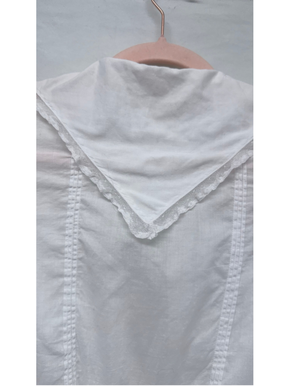Women's Antique or Vintage White Embroidered Long Sleeve Blouse XS or XXS - Picture 5 of 12
